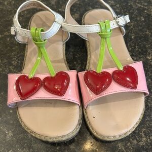 Gymboree Pink Sandals with Red Heart Accents